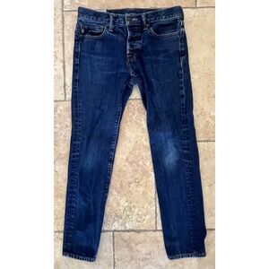 Abercrombie‎ & Fitch Jeans Mens 29x30 Blue Denim Button Fly Skinny Fit Classic